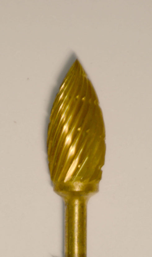 Flame (81A/61A) TNT-Coated Dual Cut Regular HP Carbide Bur 81A-GOLD